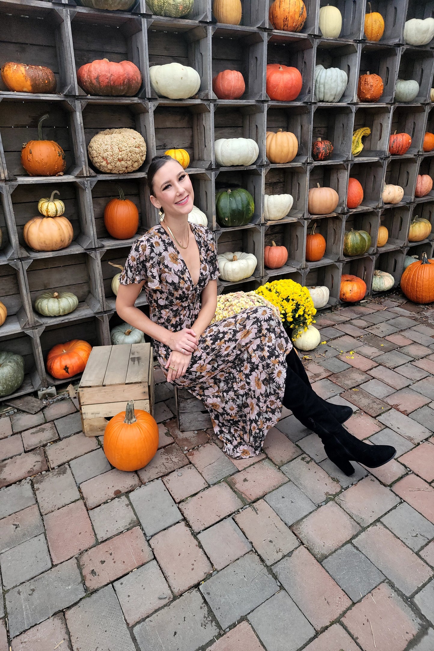 Citrine Floral Maxi Dress