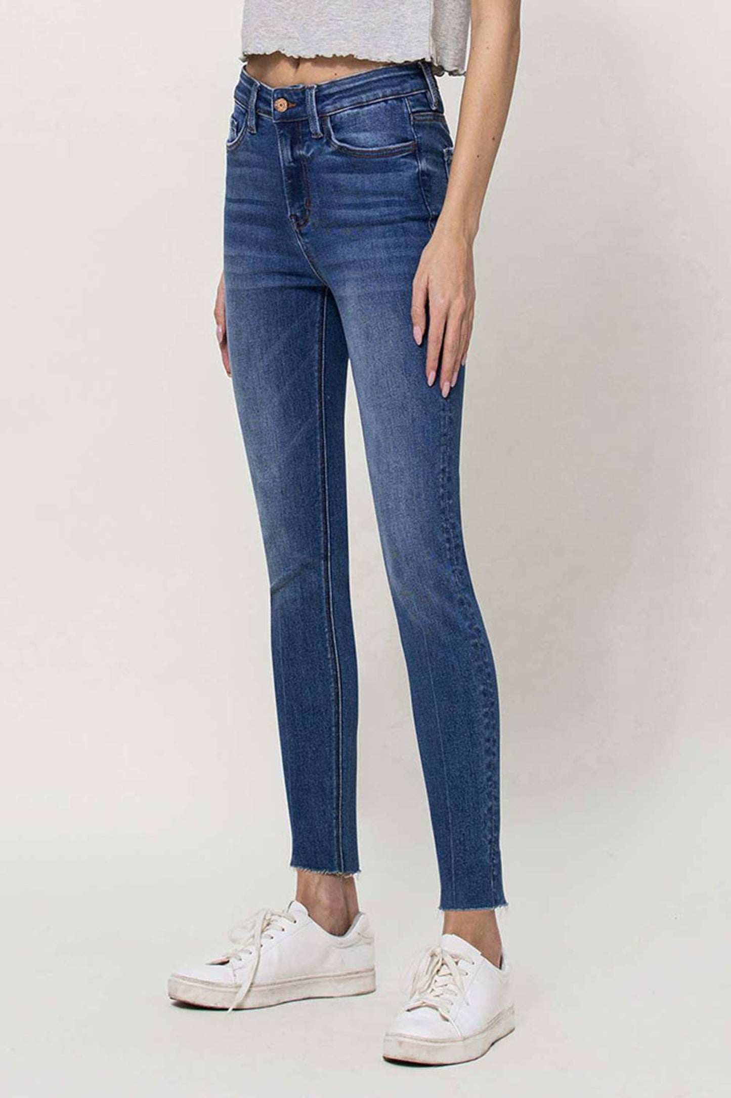 Azure High Rise Step Hem