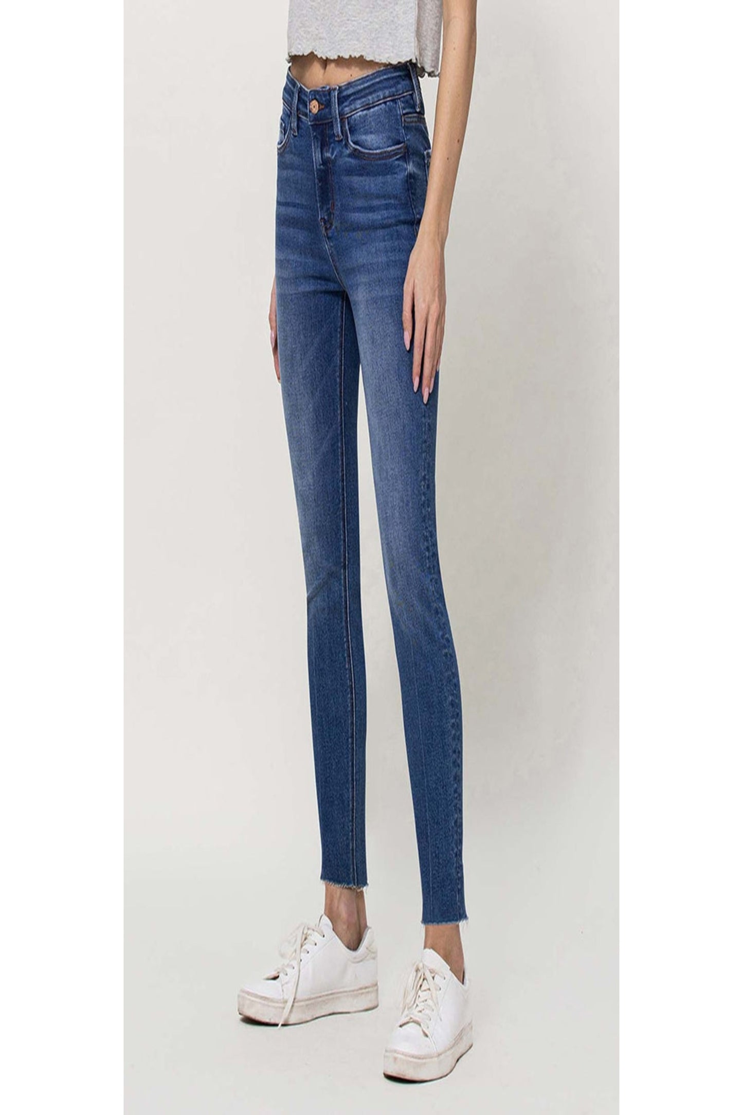 Azure High Rise Step Hem