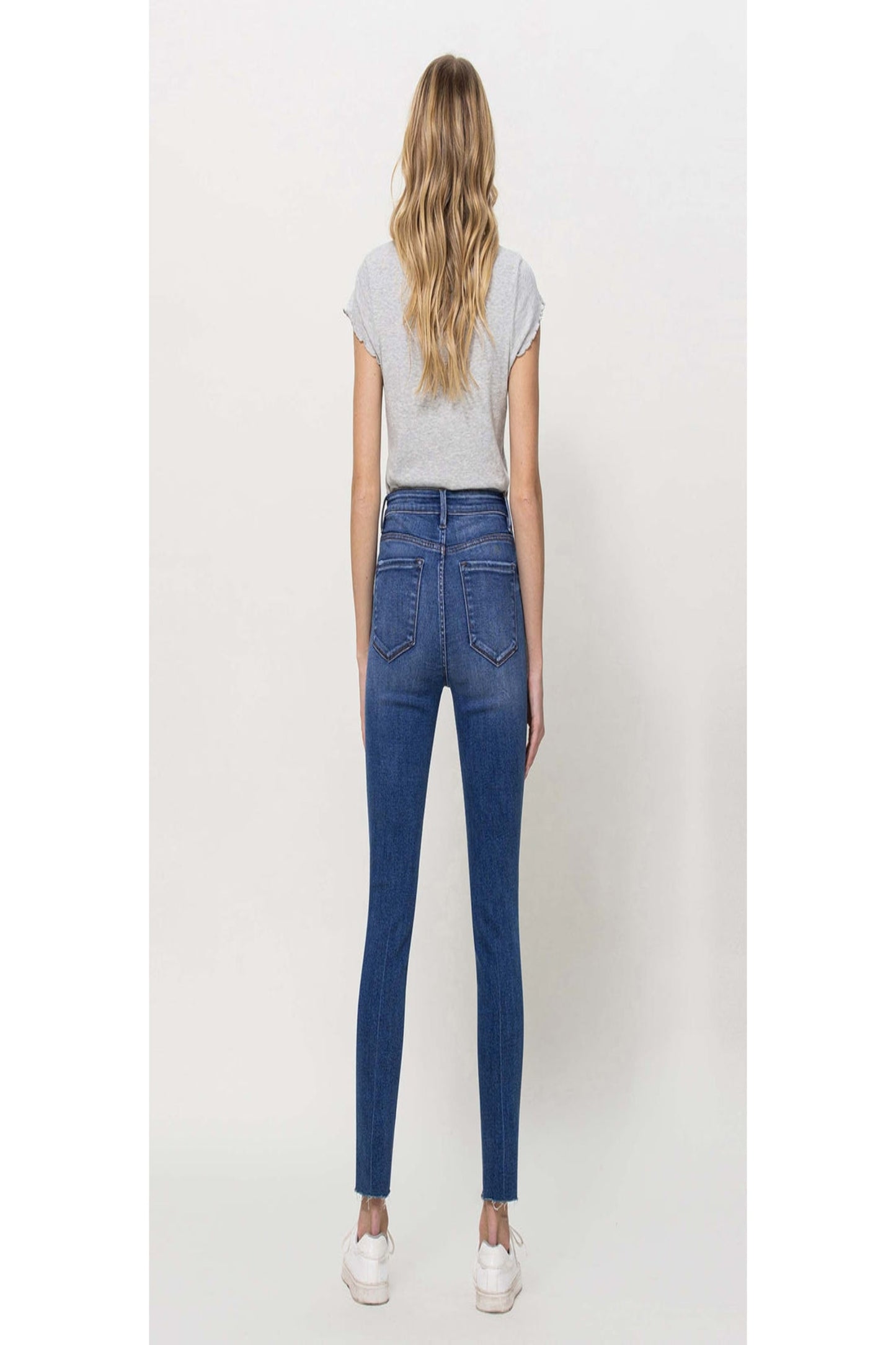 Azure High Rise Step Hem