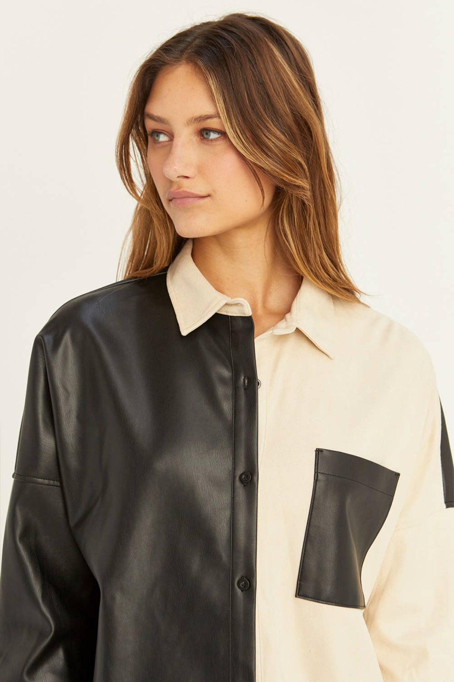 Vega Color Block Button Up