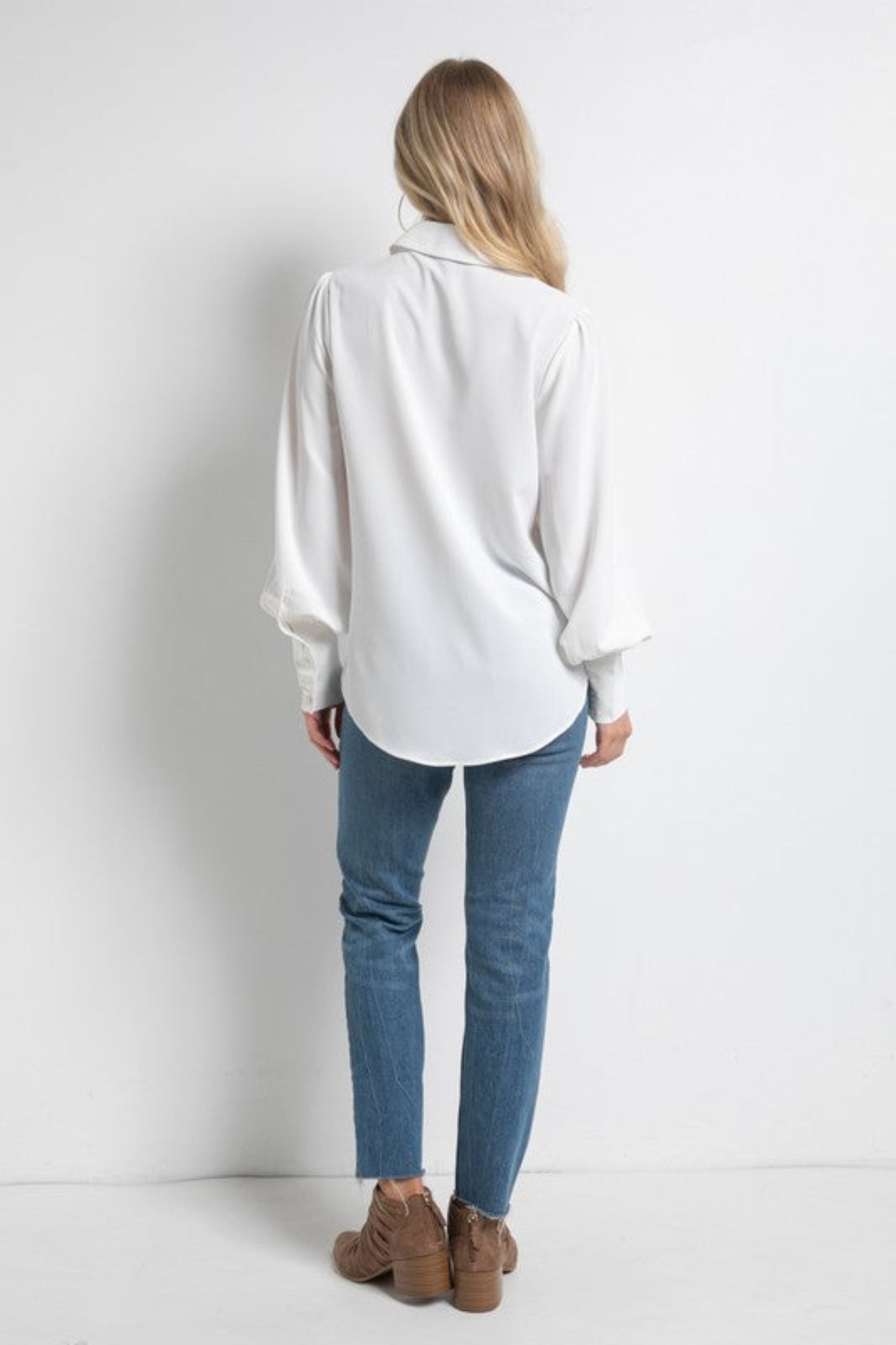 Classic White Button Down Blouse