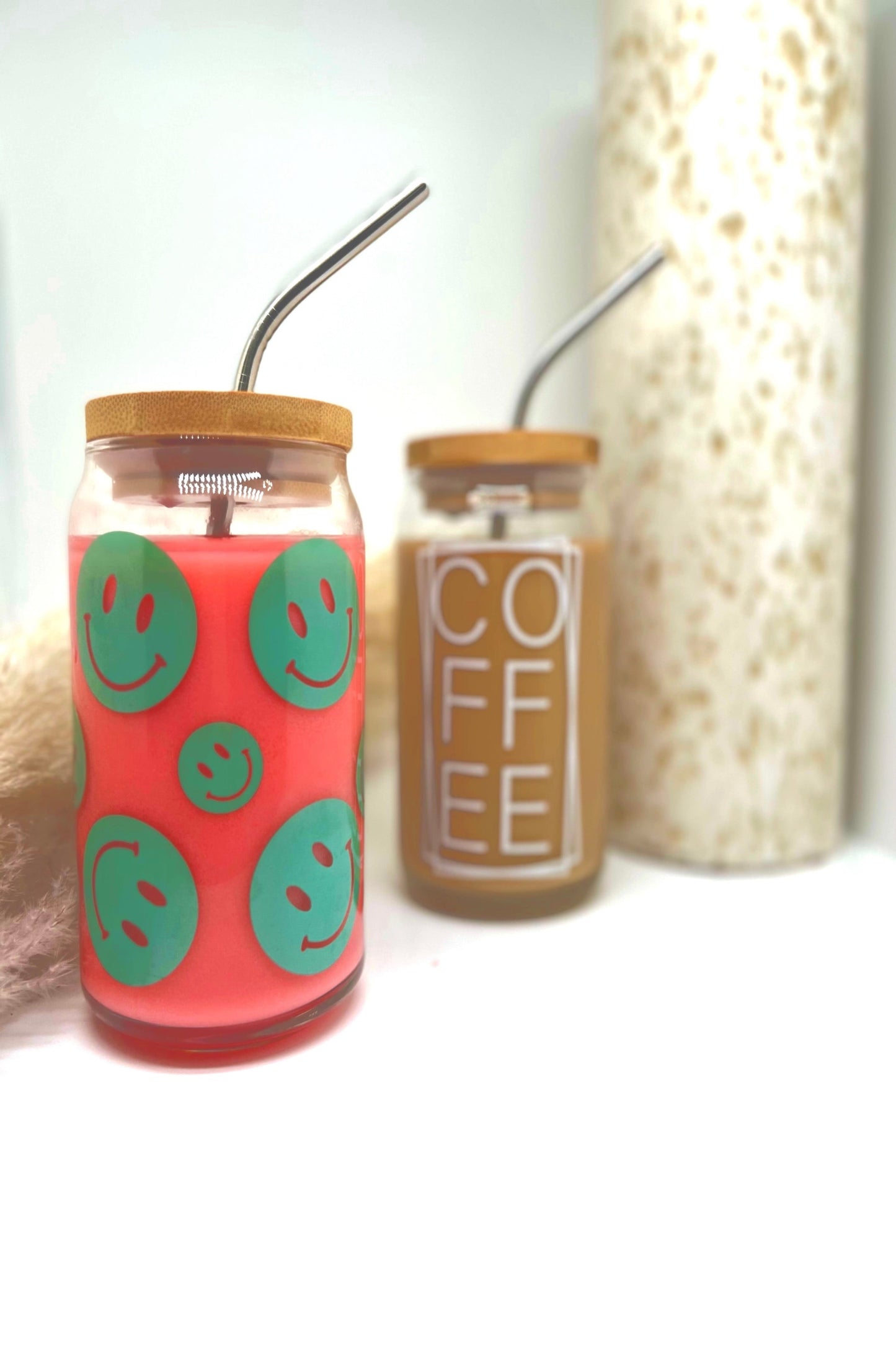 Don't Worry Be Happy Smiley Face Libbey Glass