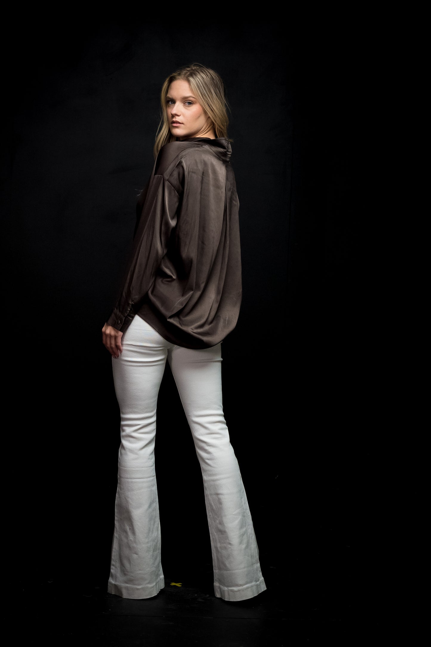 Paige Faux Surplice Satin Top