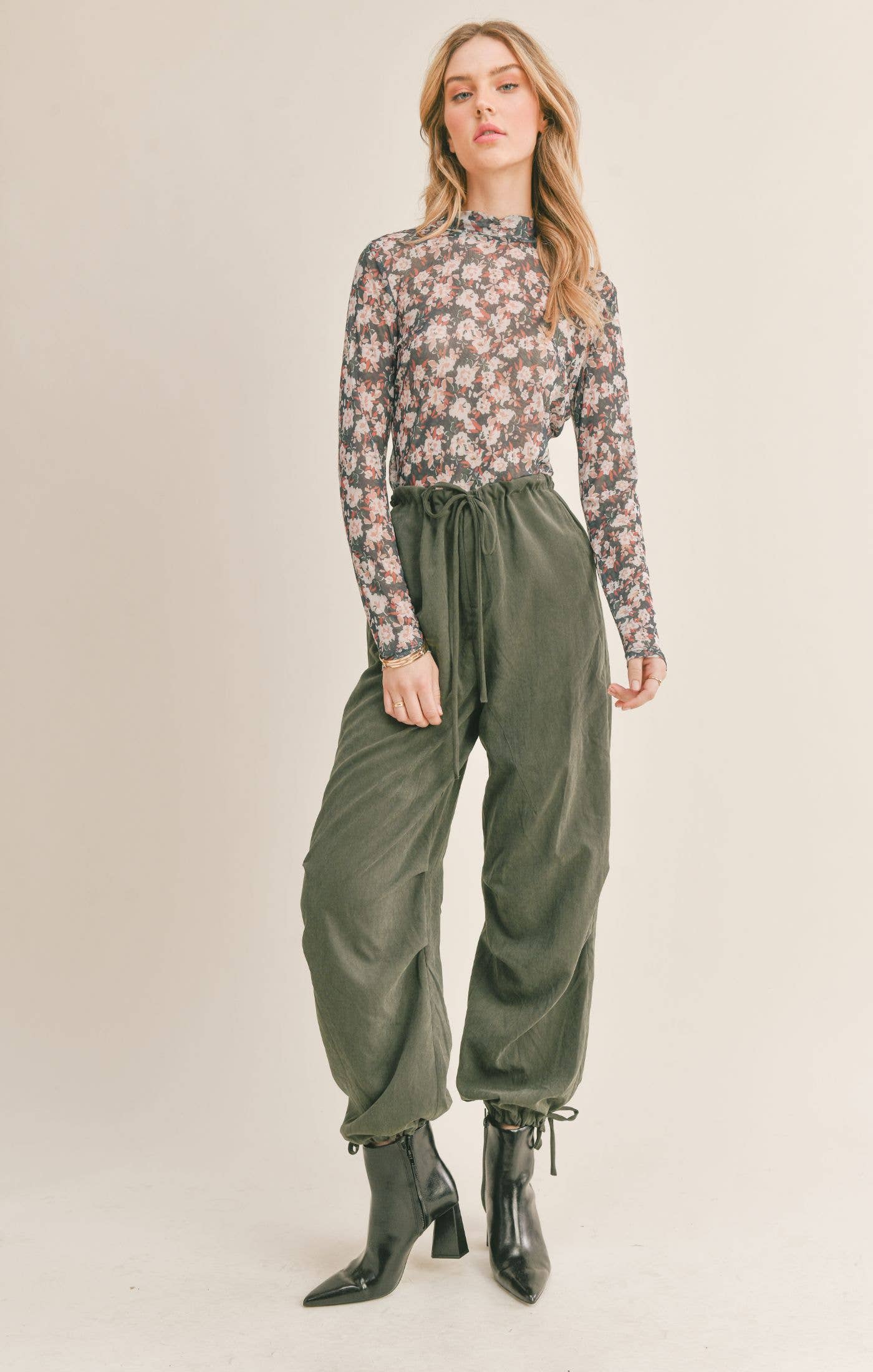 Dreamchaser Mock Neck Mesh Top