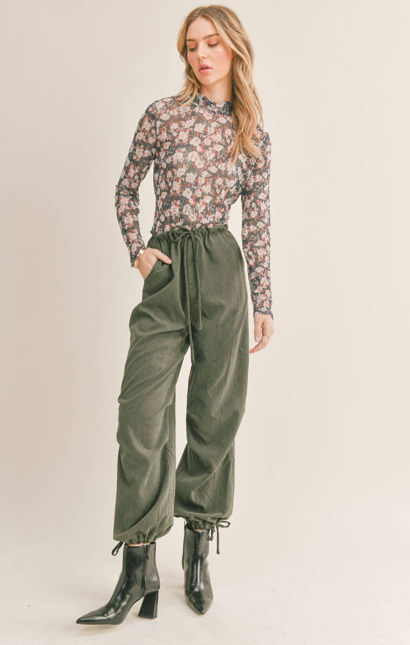 Dreamchaser Mock Neck Mesh Top