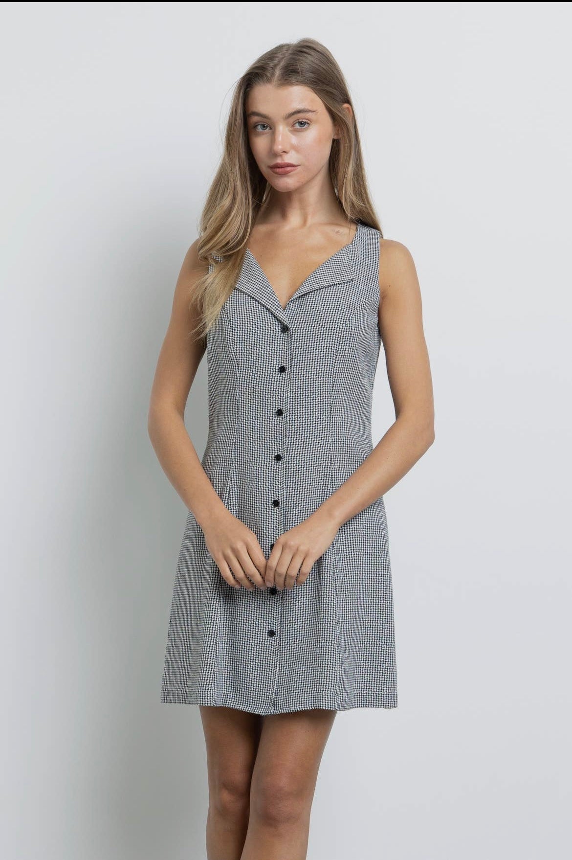 Gia Button Down Checkered Dress