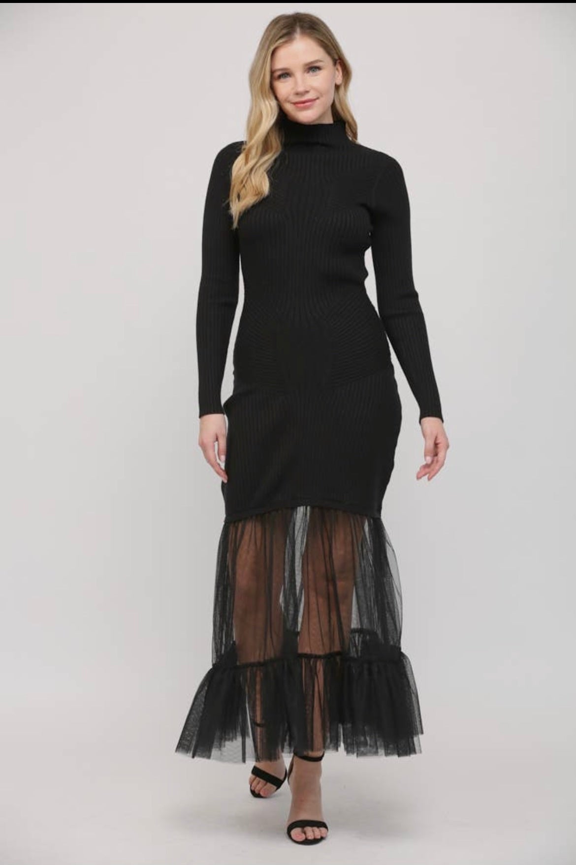 Mela Tulle Maxi Sweater Dress