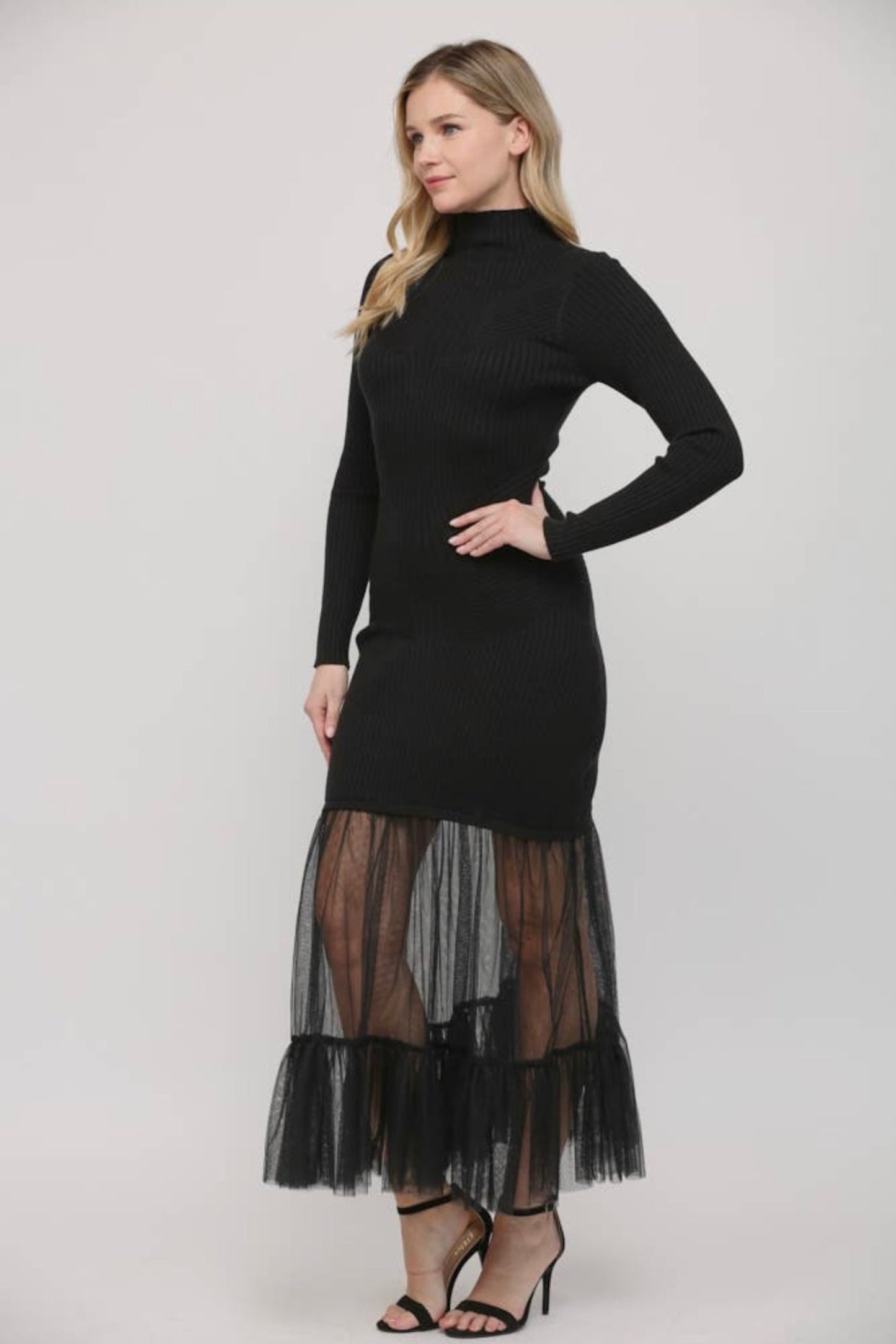 Mela Tulle Maxi Sweater Dress