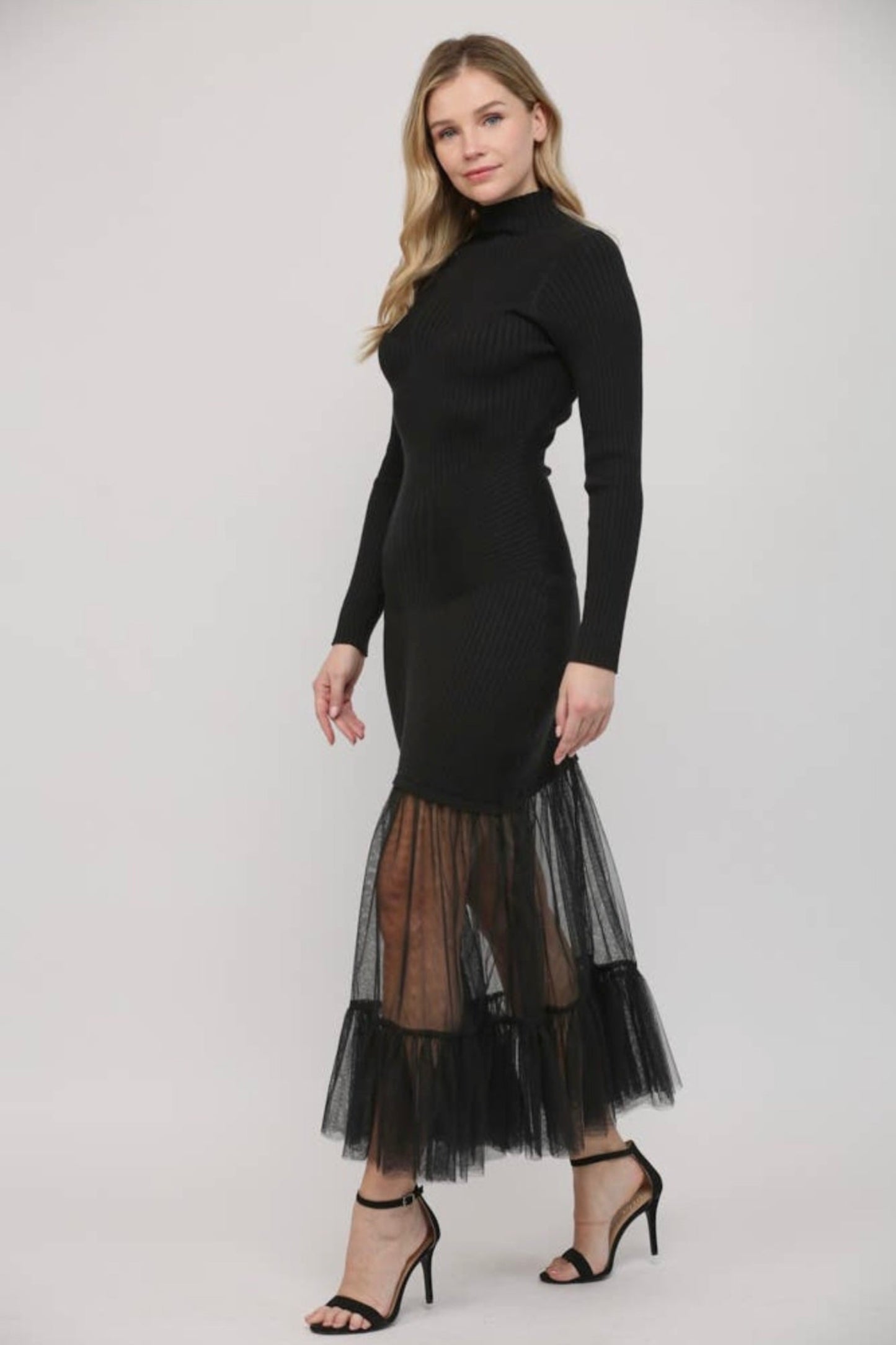 Mela Tulle Maxi Sweater Dress