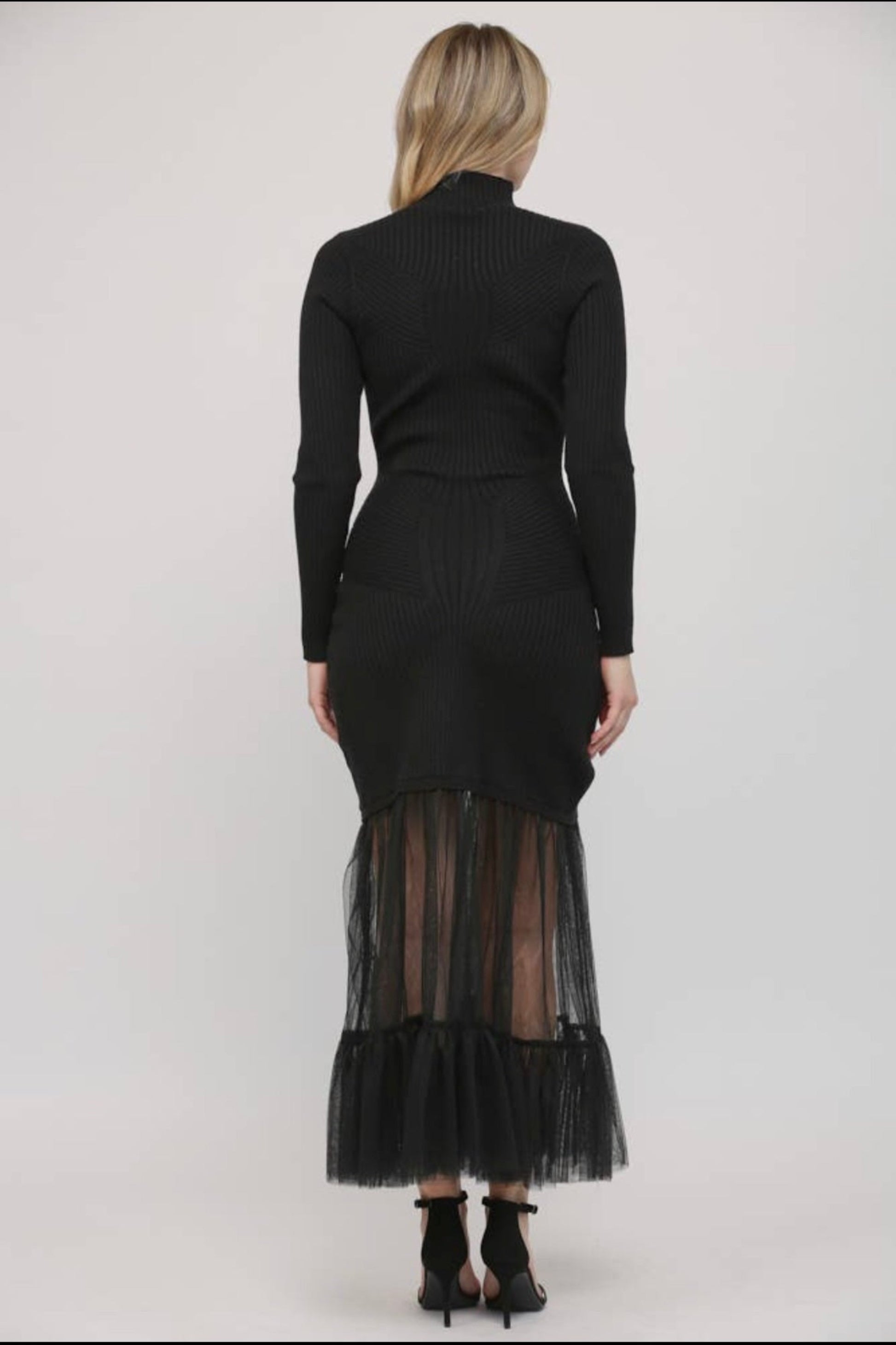Mela Tulle Maxi Sweater Dress MILA MACE Mela Tulle Maxi Sweater Dress MILA MACE