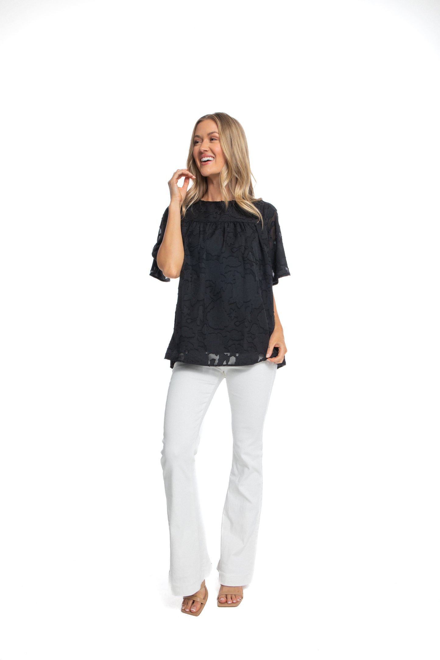 Paris Textured Flowy Top