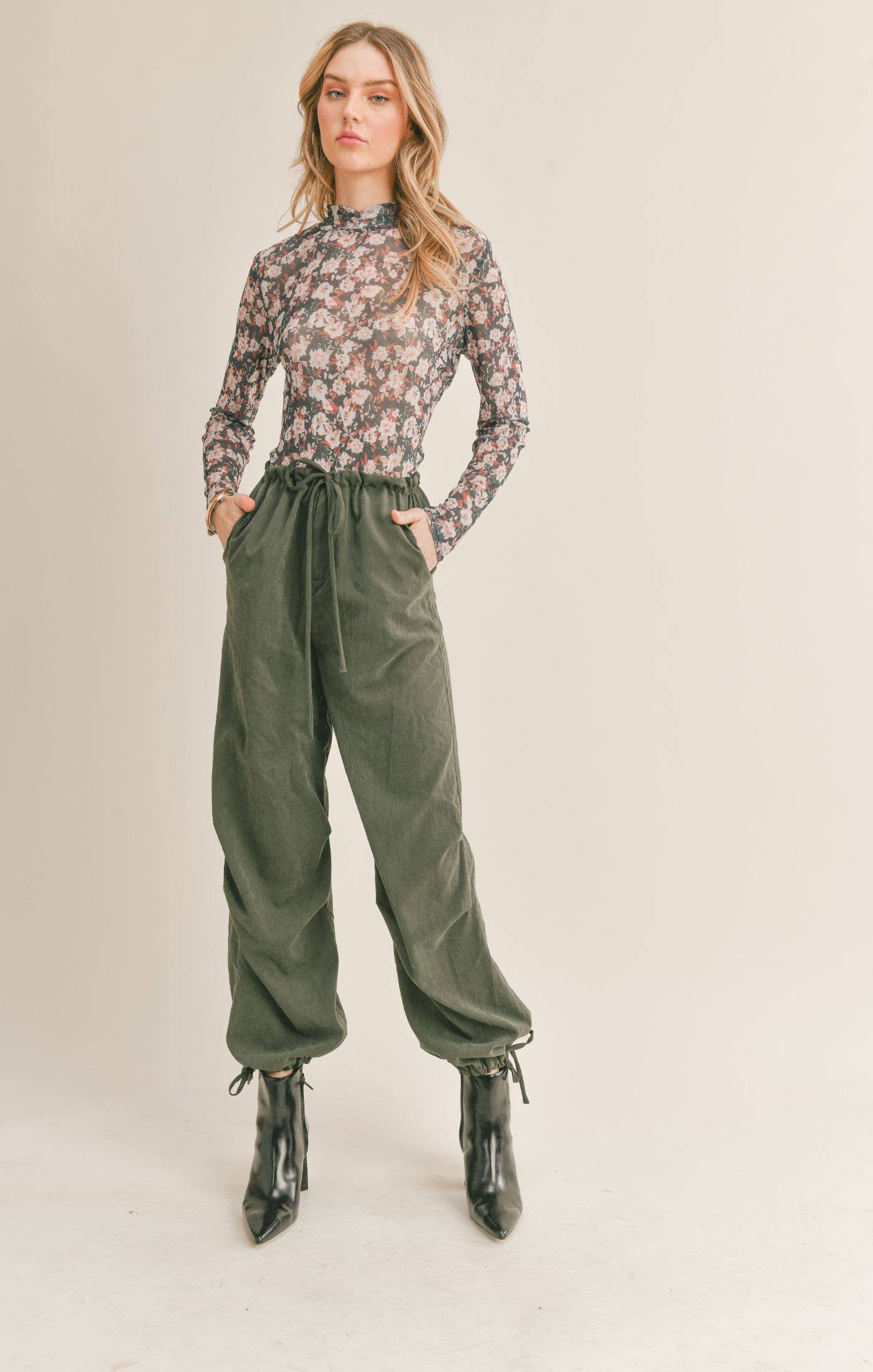 Dreamchaser Mock Neck Mesh Top