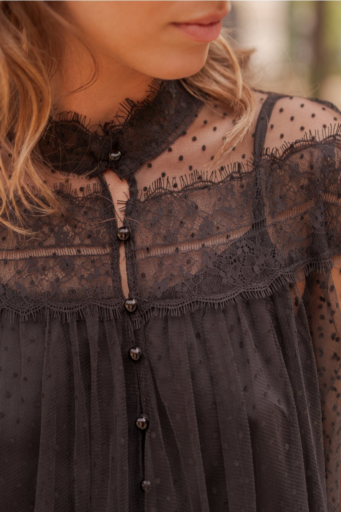 Serafina Tulle Polka Dot Dress
