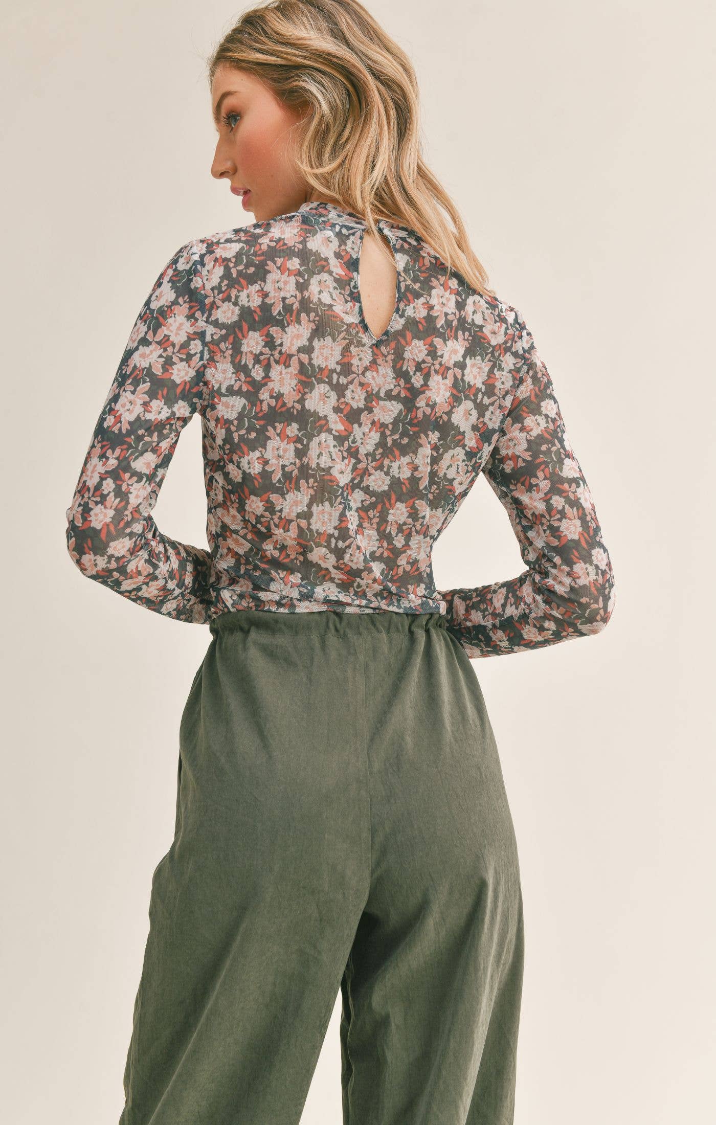 Dreamchaser Mock Neck Mesh Top