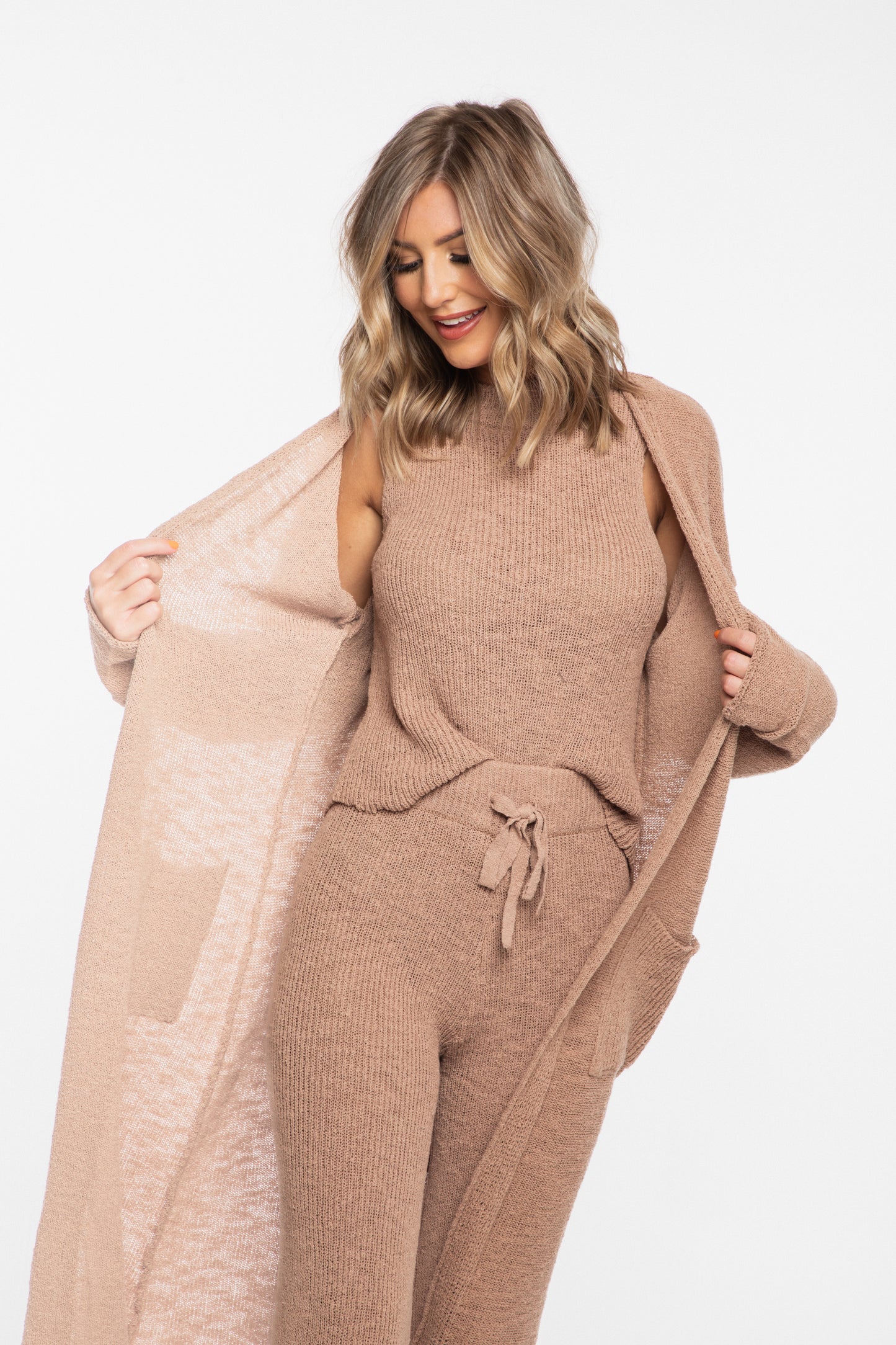 Cappuccino Knit Three Piece Set