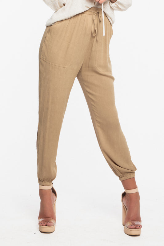 Cafe Crinkled Ankle Pants