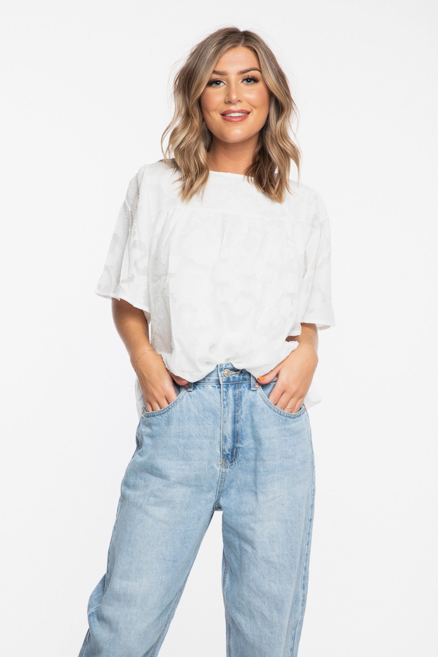 Paris Textured Flowy Top