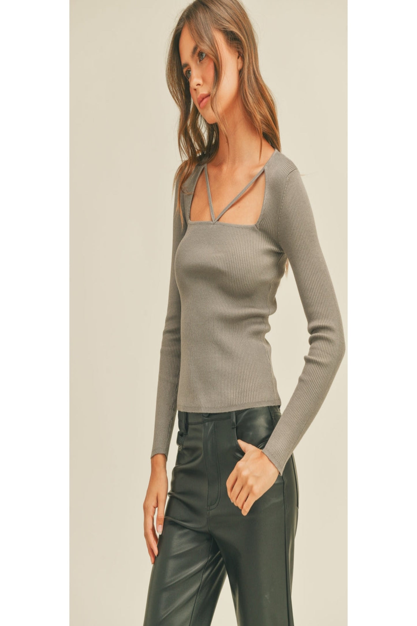 Olive Long Sleeve Top