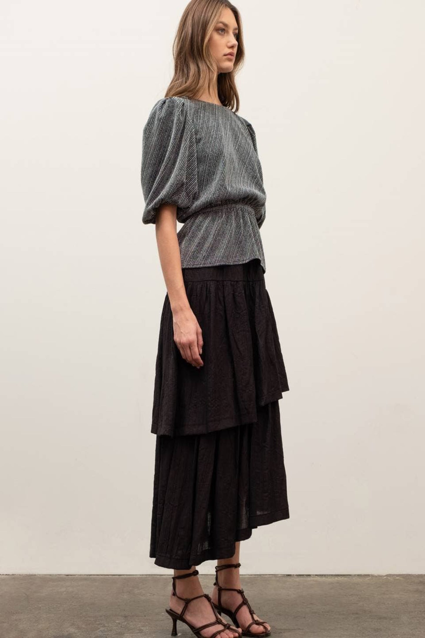 Sienna Black Metallic Top