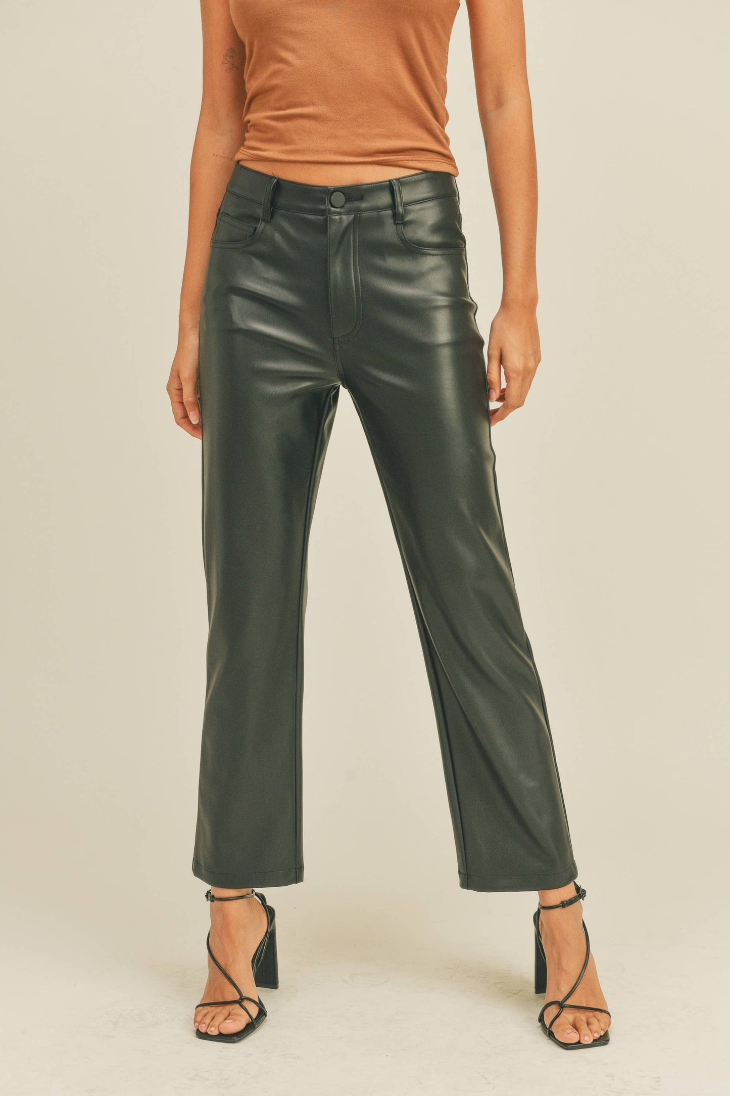 Olivia Black Faux Leather Pants