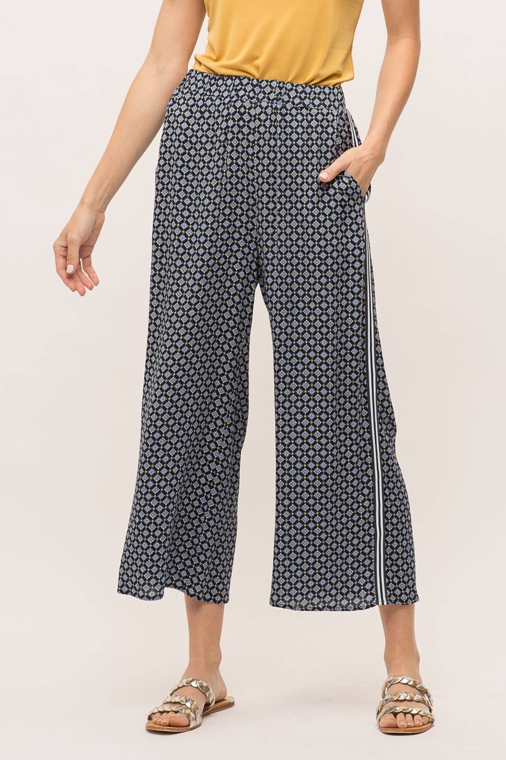 Alina Printed Wide Leg Pants