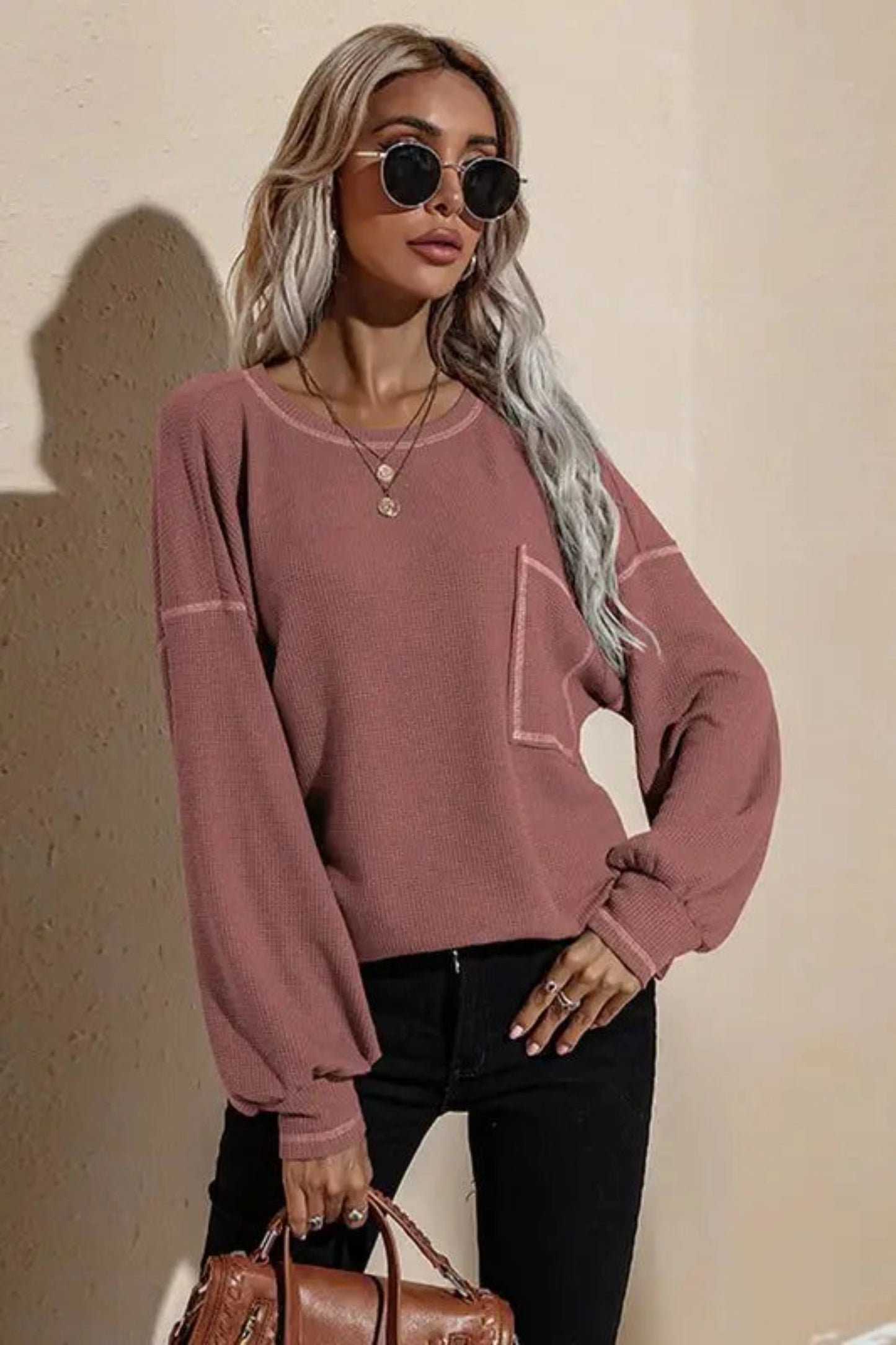 Loose Solid Color Sweater