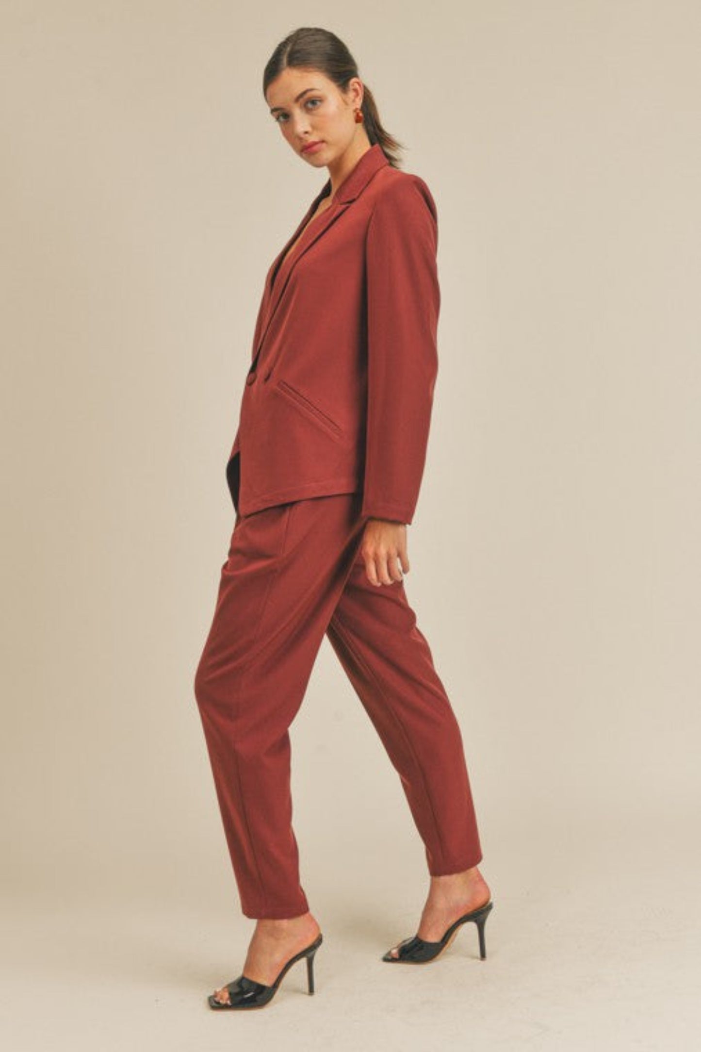 Malia Cranberry Suit Jogger