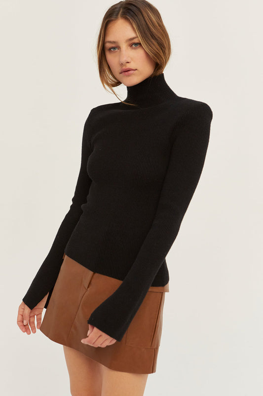 Amelia Black Turtleneck Sweater