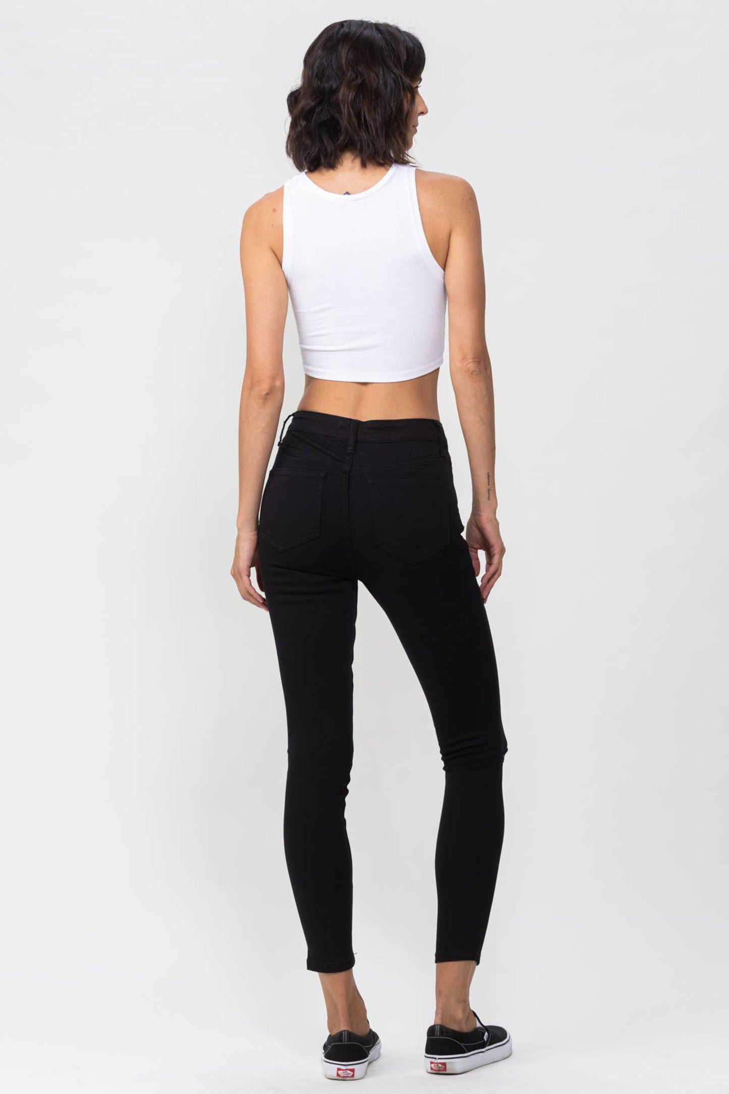 Onyx High Rise Knee Slit Skinny