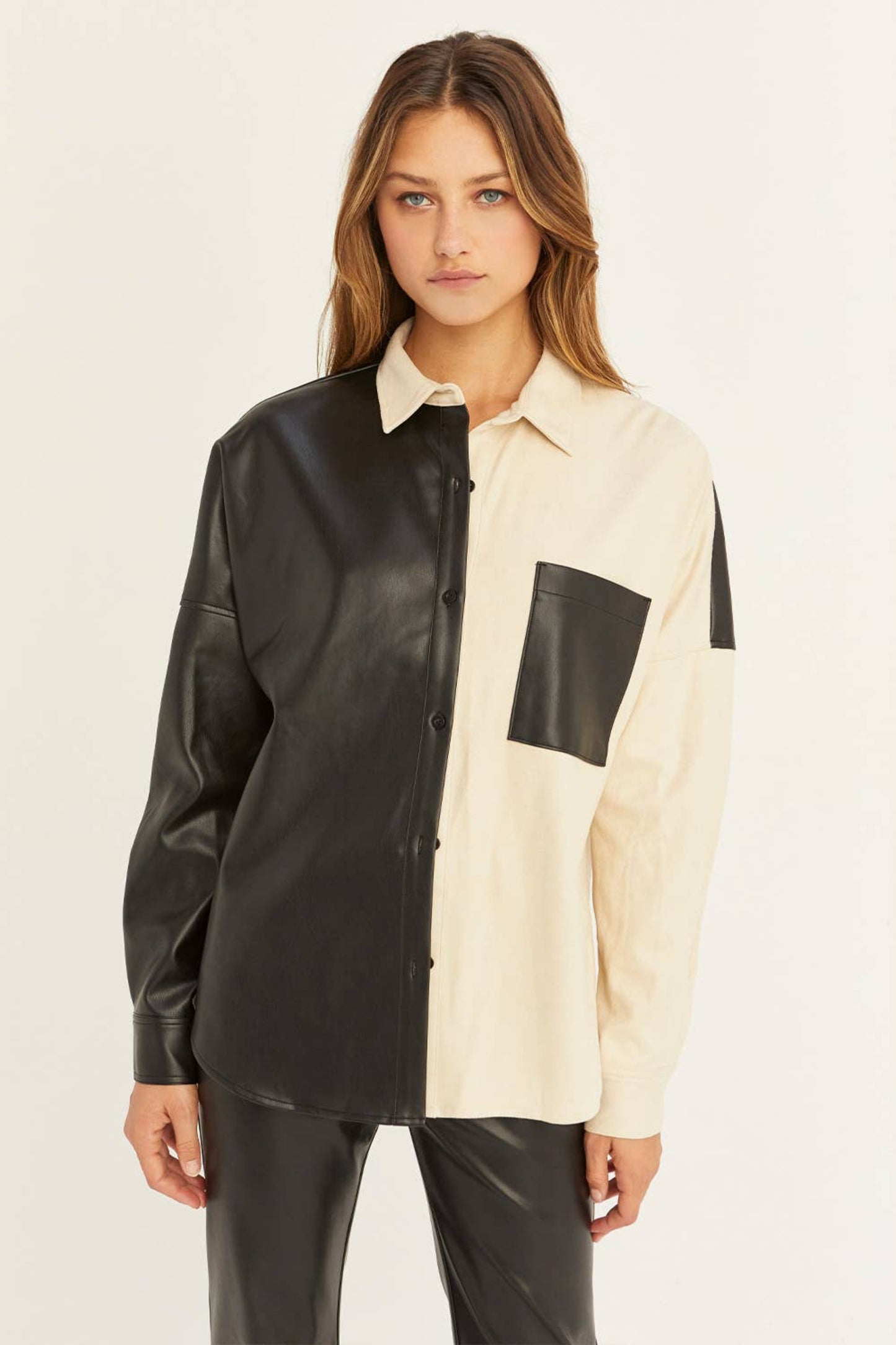 Vega Color Block Button Up
