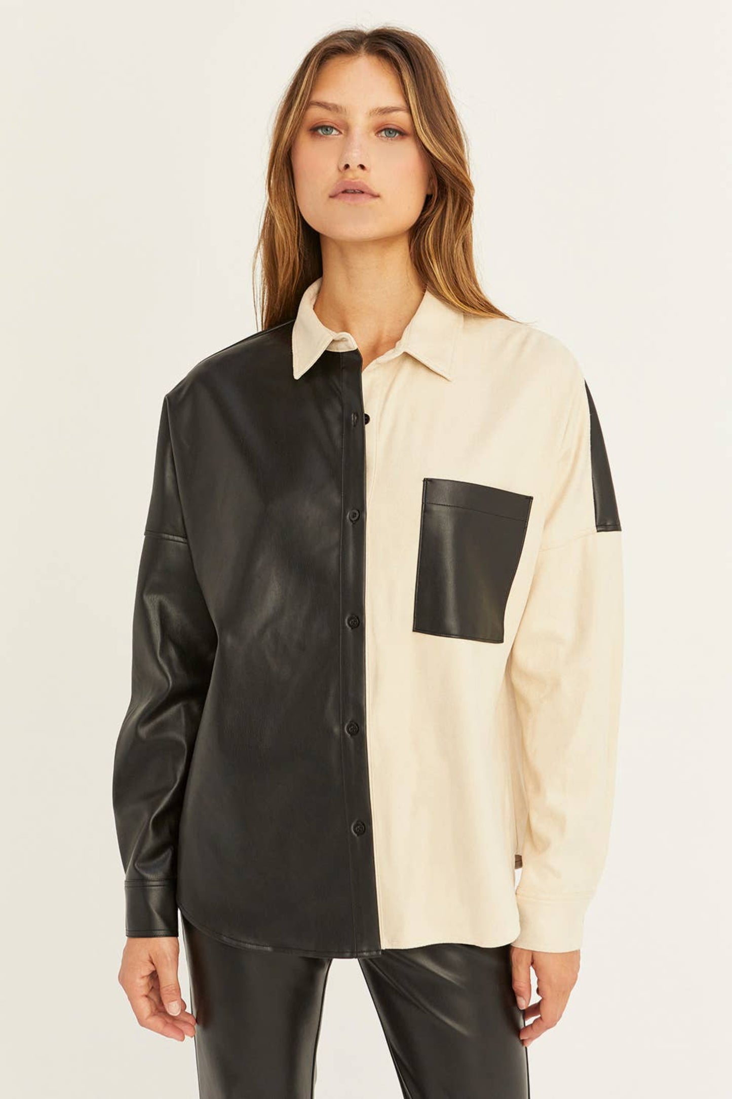 Vega Color Block Button Up