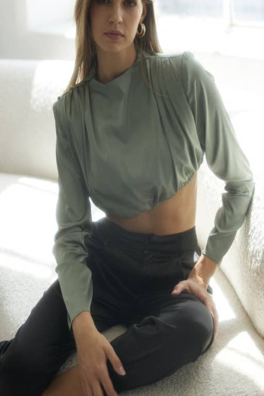 Sage Romance Crop Top