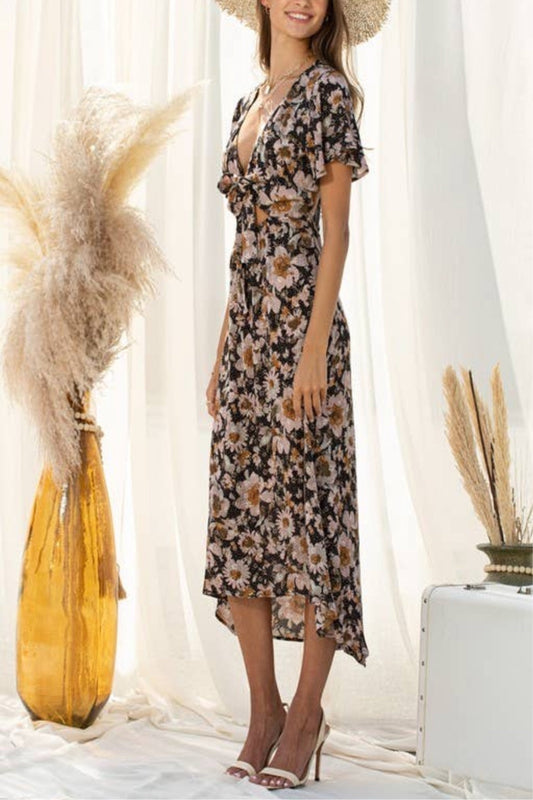 Citrine Floral Maxi Dress