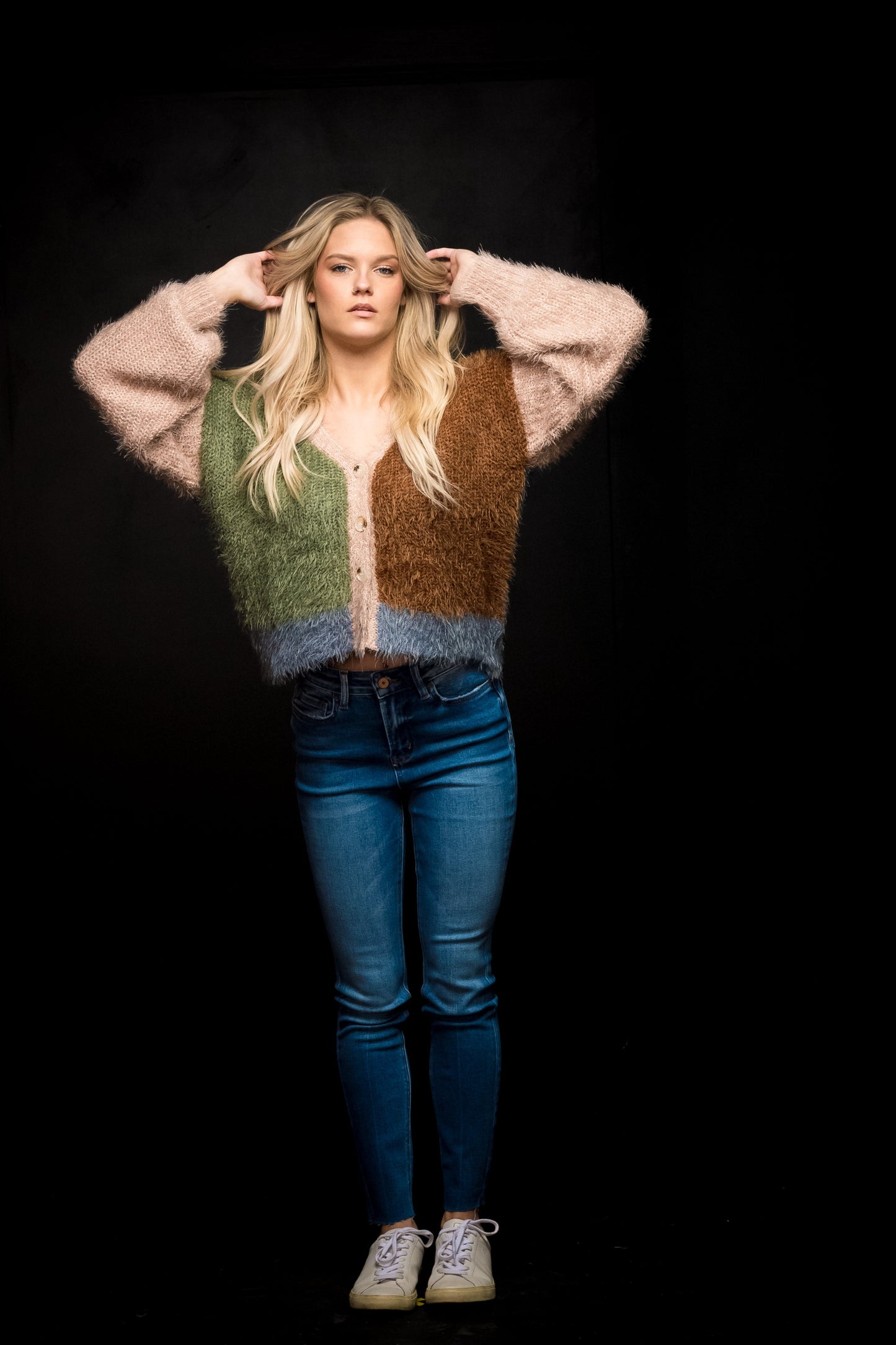 Emma Color-block Cardigan Sweater