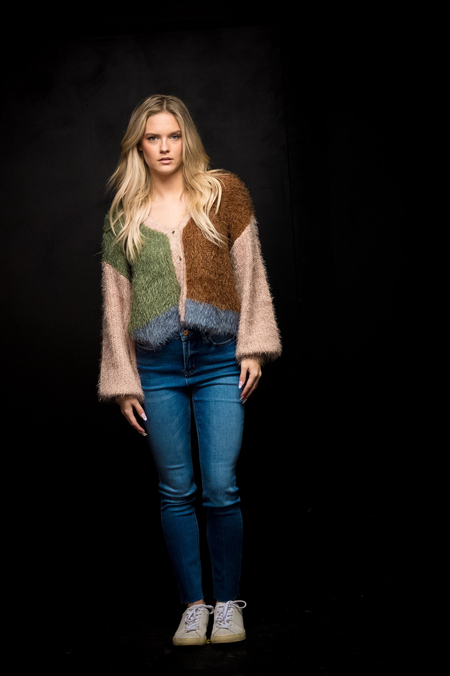 Emma Color-block Cardigan Sweater