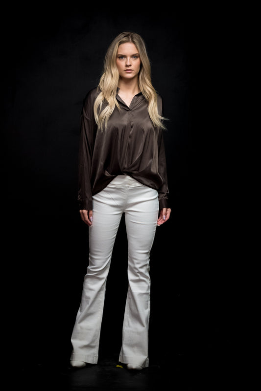 Paige Faux Surplice Satin Top