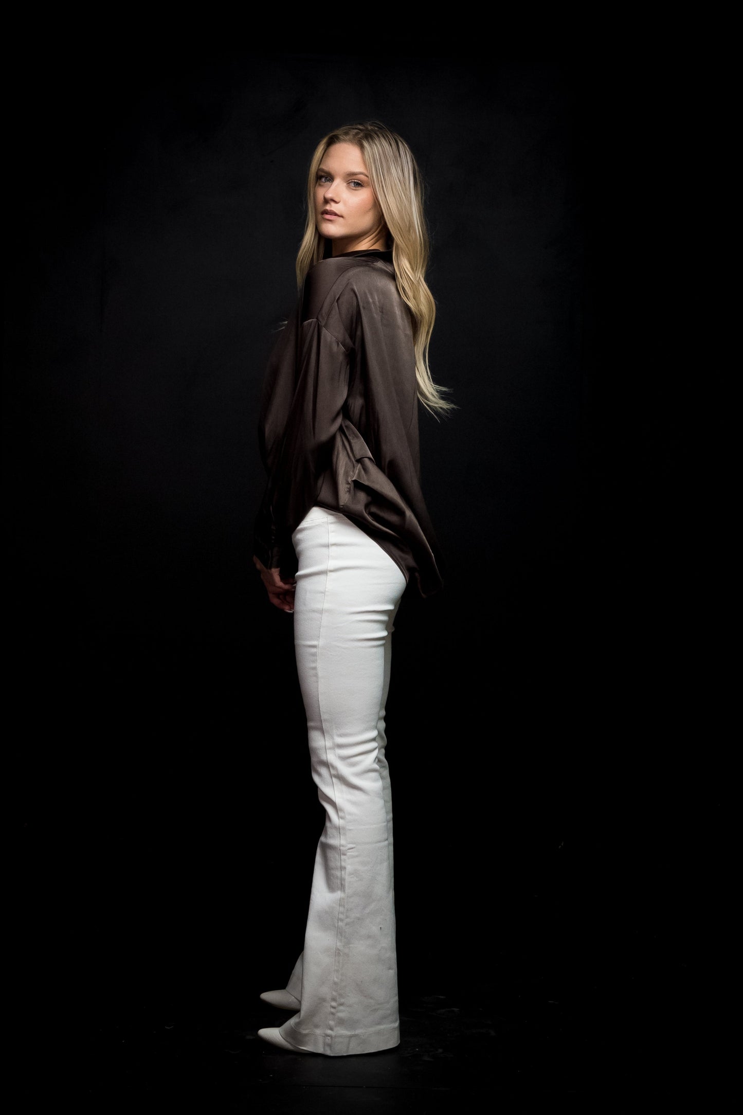 Paige Faux Surplice Satin Top